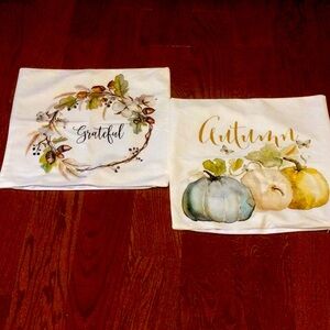 Autumn and Grateful Decorative Pillow Covers